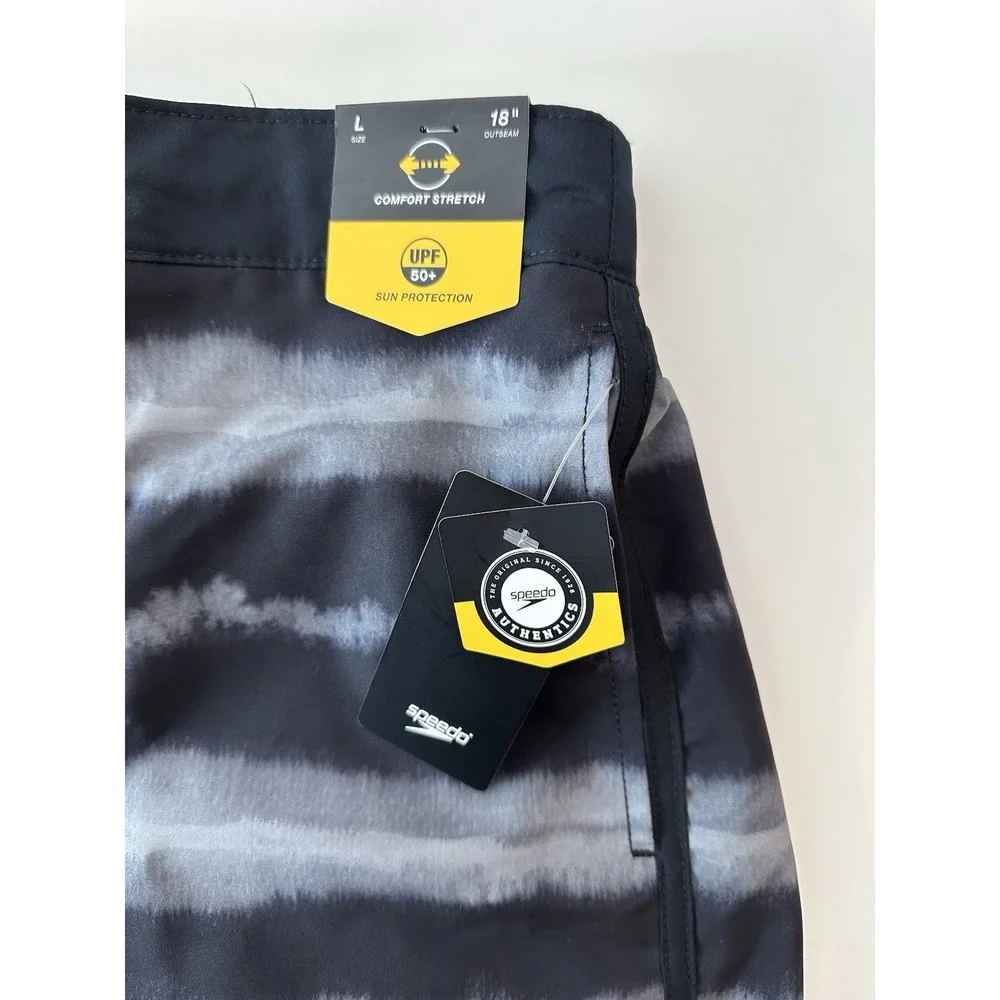 Speedo Swim Shorts Men's Large Elastic Board Swimwear Trunks‎ Beach Pockets New